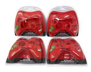 Red silicone skin for Xbox 360 controller featuring Angry Birds characters