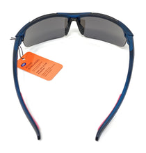 Load image into Gallery viewer, Rear view of Boots model 115J men&#39;s sports sunglasses with a dark blue frame