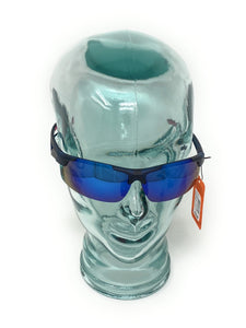 Boots Wraparound Blue Mirror Sunglasses on clear head