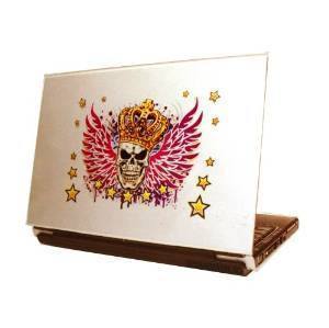 Laptop Tattoo Stickers - Winged Skull King